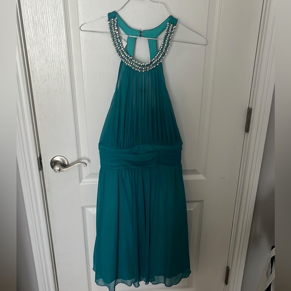 Teal prom dress